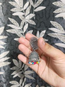 Indian Oxidized Jhumka Earrings