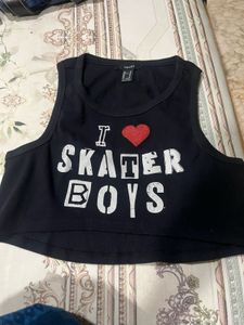 Graphic Crop Tank Top
