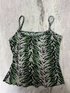 SALE!! green y2k vintage zebra print top