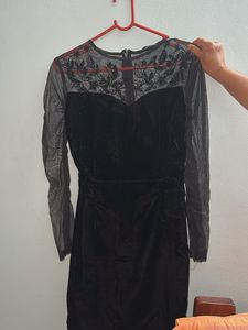 Elegant Black Velvet Cocktail Dress