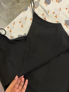 Classic Black Satin Finish Camisole Top