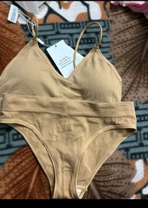 Comfortable Ribbed Bralette & Panty Set