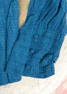 Elegant Textured Dark green Top