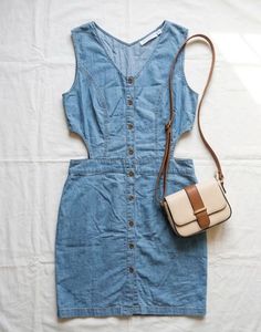 Denim Button-Up Mini Dress
