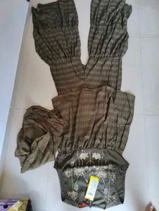 Ethnic Olive Green Kurta Set with Dupatta