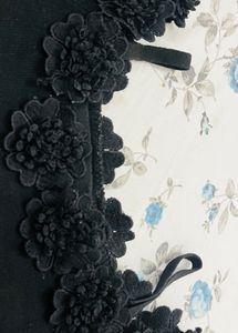 Black Floral Lace Trim top