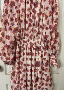 Floral Print Smocked Waist Dress