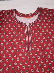 Maroon Printed Kurta Set