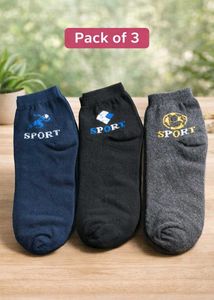Men's Sport Ankle Socks - Pack of 3