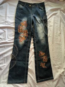 Embroidered Blue Denim Jeans with free 🎁