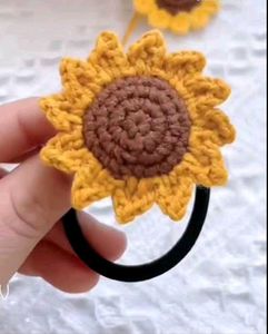 Crochet Sunflower Hair Ties set of 1