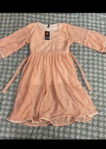 Elegant Peach Lace Kurta Set