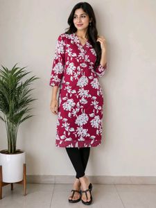 Elegant Floral Print Kurta