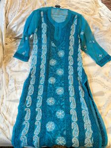 Elegant Blue Chikankari Kurta