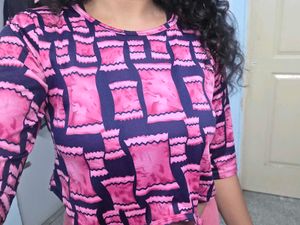 Pink &amp; Blue Candy Wrapper Print Top