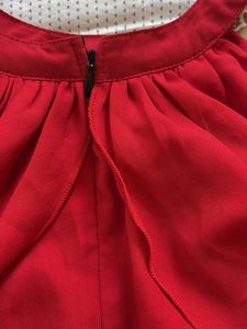 Flowy Off shoulder Red Tunic with Bow Detail