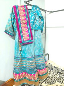 Stunning Blue & Pink Lehenga Choli