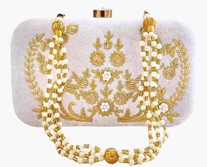 Elegant White & Gold Clutch