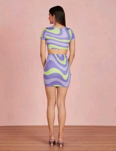Retro Swirl Cut-Out Mini Dress