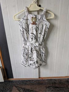 Cute Bear Print Baby Girl Jumpsuit