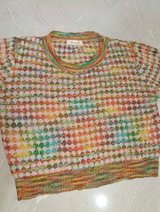 Colorful Knit Crop Top