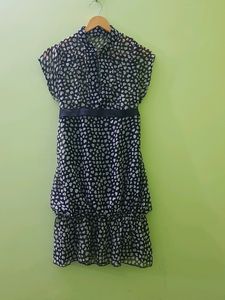 Sheer Heart Print Dress