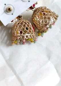 Boho Multi-Color Jhumka Earrings