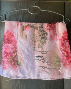 Pink Floral Scarf