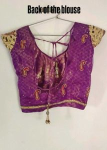 Gorgeous Purple Embroidered net  Saree