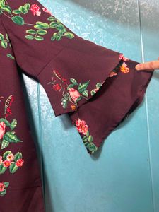 Floral Print Bell Sleeve Top