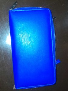 Blue Zipper Clutch Bag