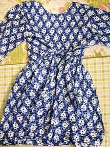Bohemian Blue Floral Wrap Dress