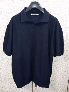 S U A R E knitted textured Polo tshirt