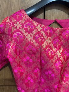 Pink Banarasi silk Blouse