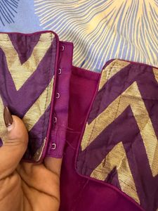 Elegant Purple Saree with Stiched Blouse