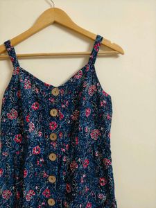 Blue Floral Button-Up Sundress