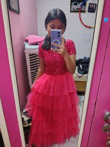 Sparkling Pink Tiered Gown