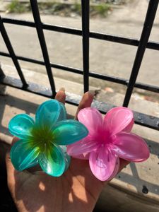 Floral Hair Clips - Pink &amp; Teal