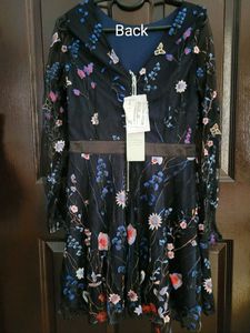 Women Embroidered Floral Mesh Dress