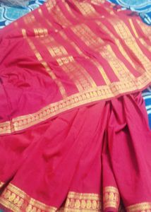 Elegant Red &amp; Gold Saree