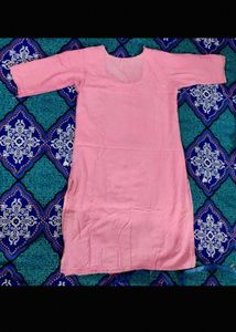 Baby Pink Straight Kurti