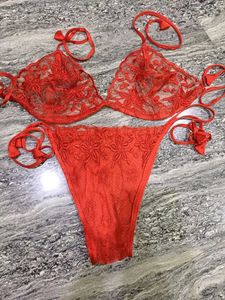 Shiny Red Bikini Set
