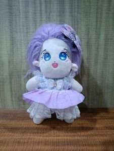 Cute Plush Doll with Purple Hair