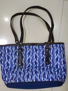 Stylish Blue Geometric Tote Bag