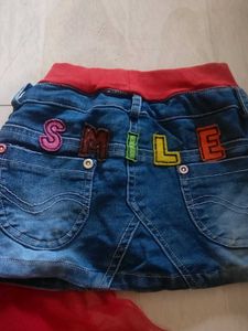 Cute Denim Skirt with Appliques