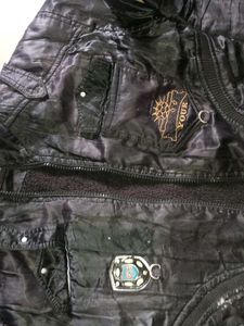 Black Graphic Jacket (Defect on Sleeves