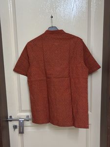 Rust orange Printed Cotton Kurta