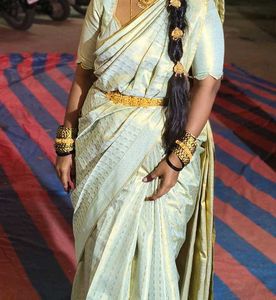 Elegant Silk Saree with Gold Border
