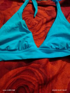 Turquoise Halter Bikini Top