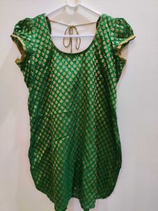 Green Brocade Kurti